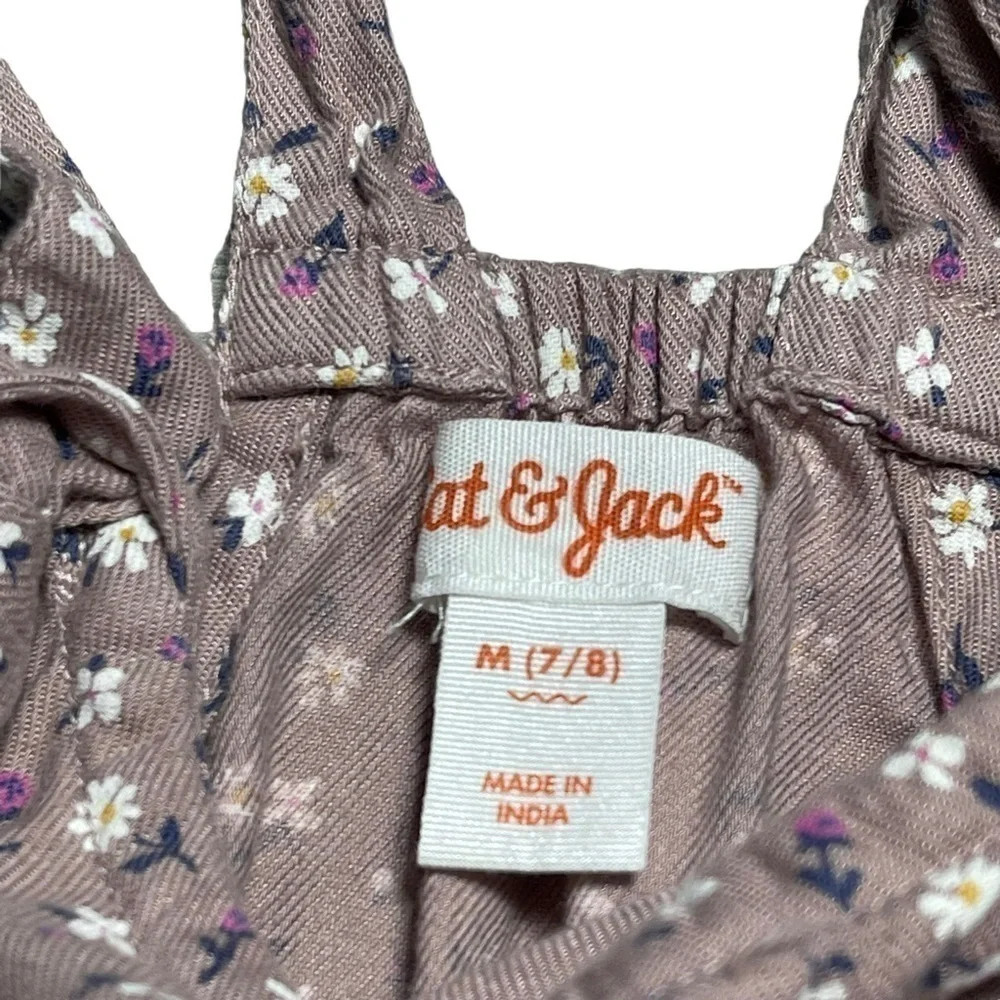 Cat & Jack Mauve Floral Jumpsuit GIRLS M (7/8)